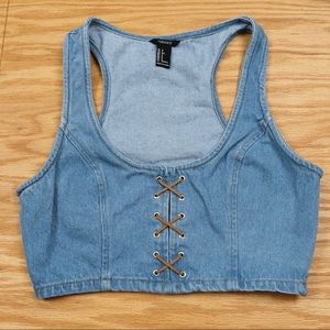 Forever 21 denim crop top